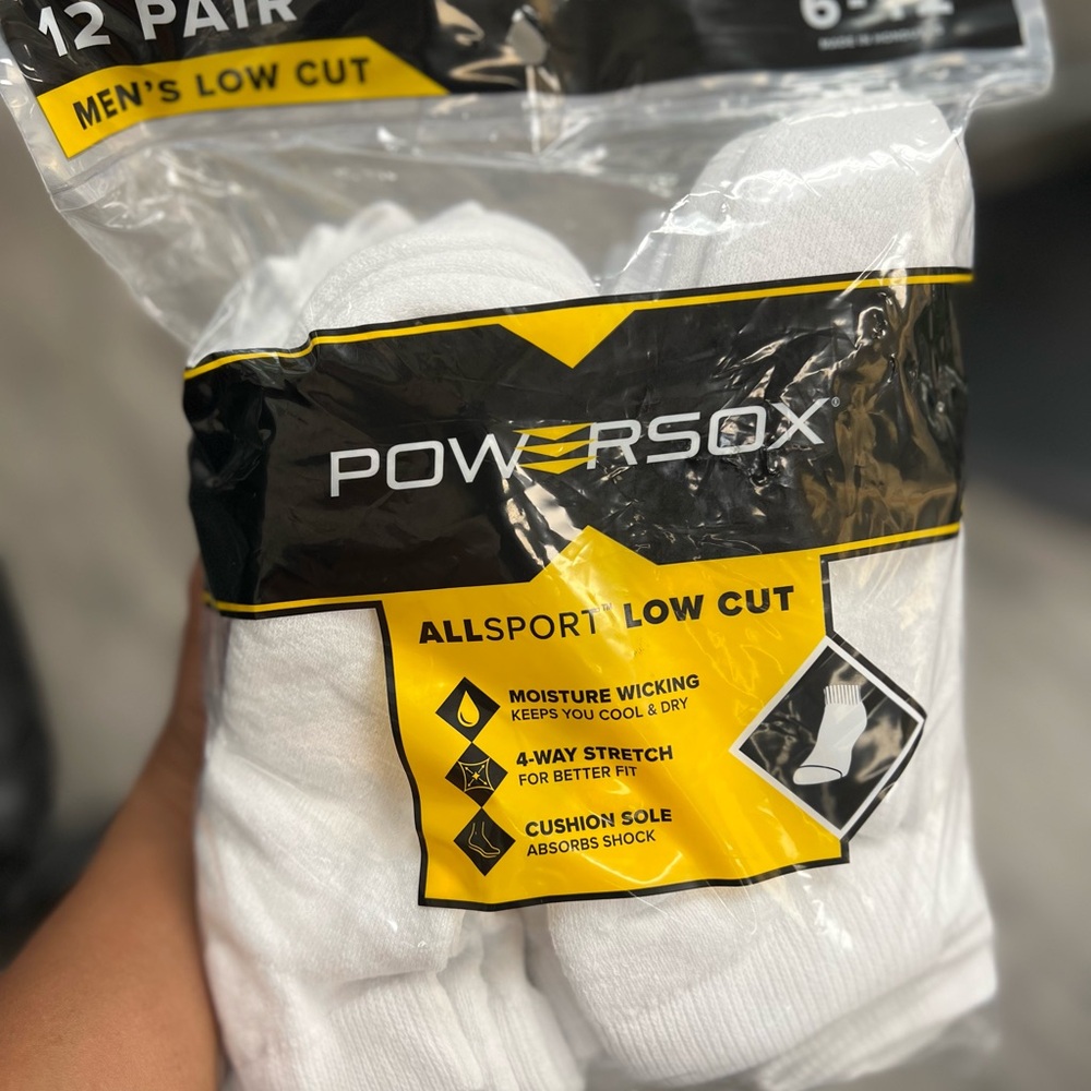 12 pair Men's White Low Cut Socks